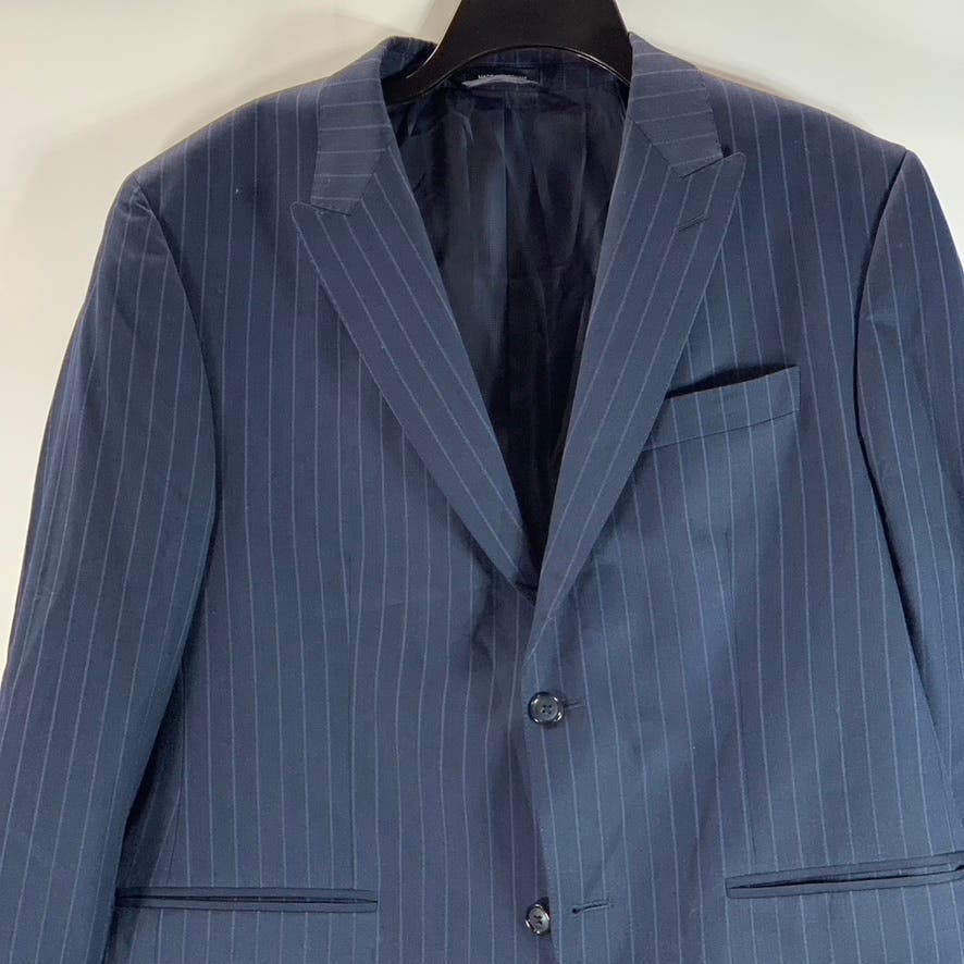 SEAN JOHN Men's Blue Pinstripe Classic-Fit Two-Button Suit SZ 42S/38X30