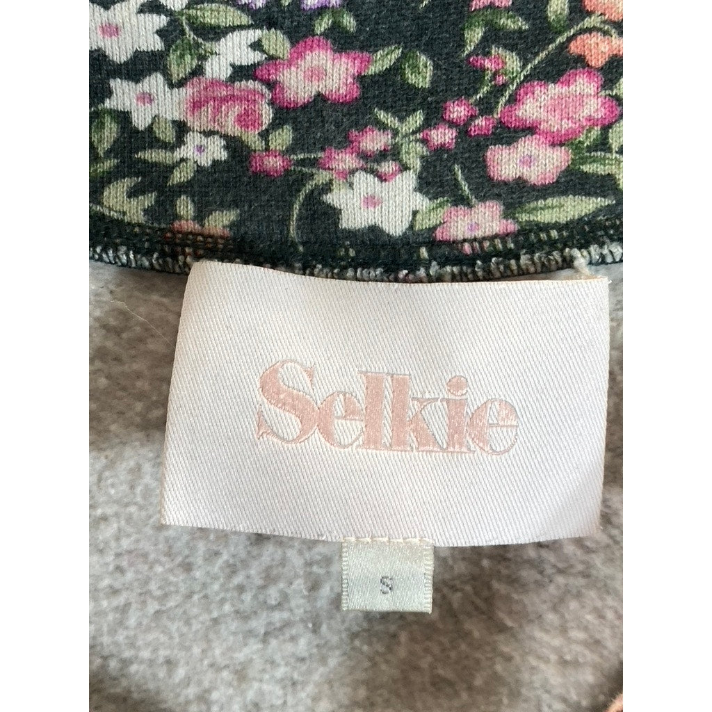 SELKIE Women's Cottage Floral All Over Long Sleeve Knee Patch Jumpsuit SZ S