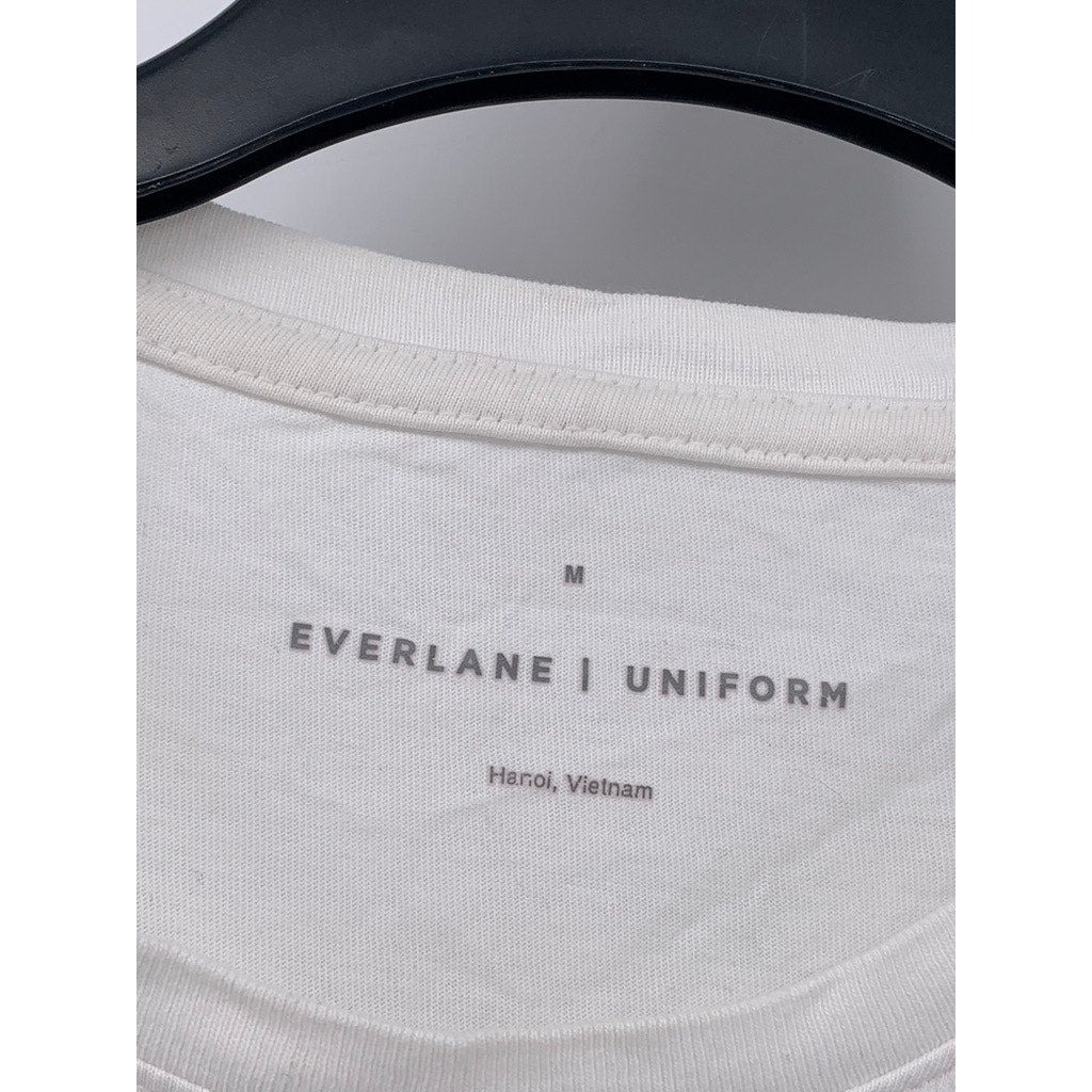 EVERLANE Men's White Organic Cotton Crewneck Short Sleeve Uniform T-Shirt SZ M