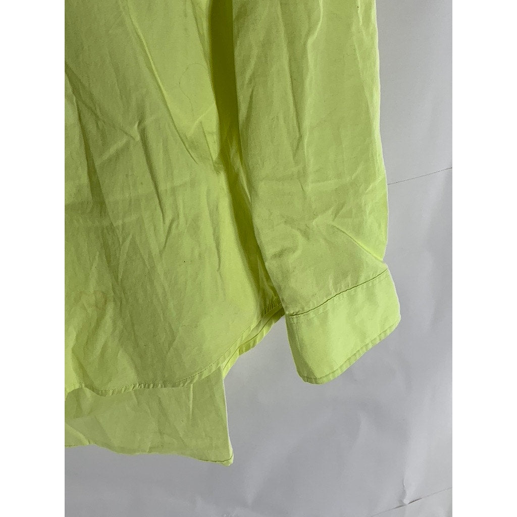 WILFRED FREE Women's Lime Green Oversized Button-Up Long Sleeve Top SZ XS