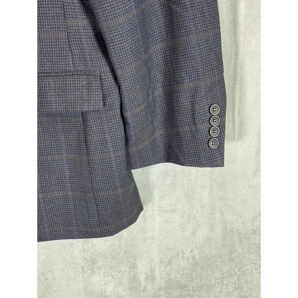 JOSEPH & FEISS GOLD Men's Grey Plaid Classic-Fit Wool Sport Coat SZ 50R