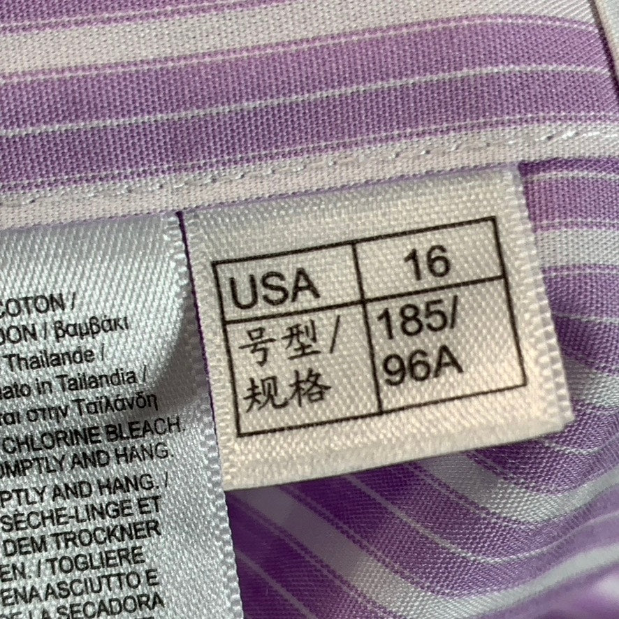 BROOKS BROTHER 346 Women's Purple Striped Fitted Non-Iron Button-Up Top SZ 16