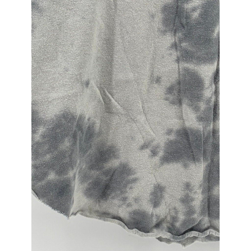 SPACE JAM Women's Gray Tie-Dye Crewneck Looney Tunes Short Sleeve Top SZ M