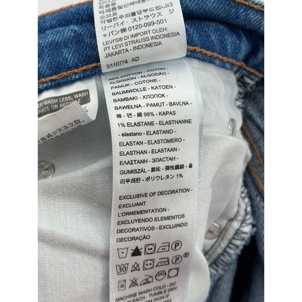 LEVI'S Women's Blue Denim Casual Button-Fly Ribcage Straight Ankle Jeans SZ 30