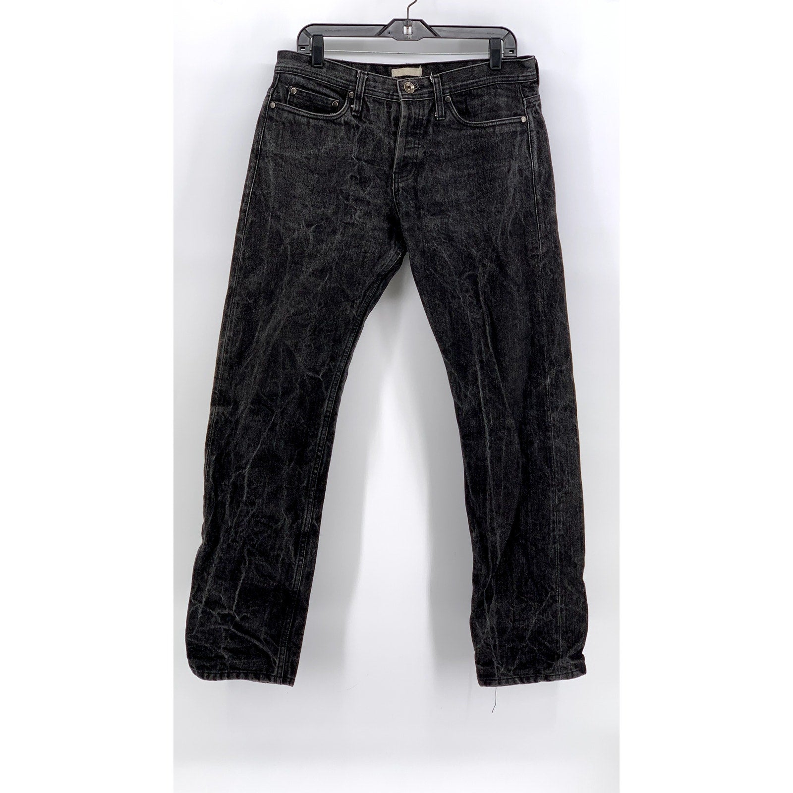 THE UNBRANDED BRAND Men's Black UB204 14.5oz Selvedge Tapered Jeans SZ 34