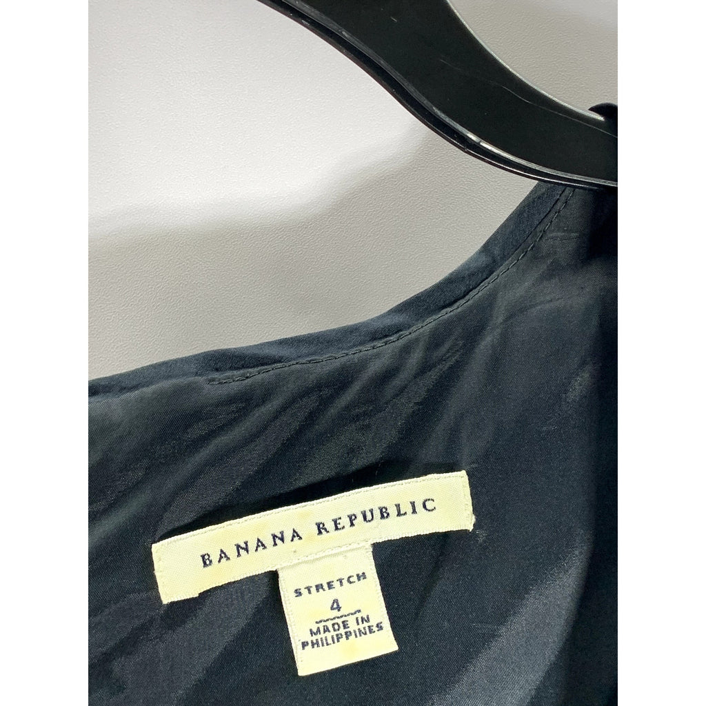 BANANA REPUBLIC Women's Black Scoop-Neck Stretch Sleeveless Wool Dress SZ 4