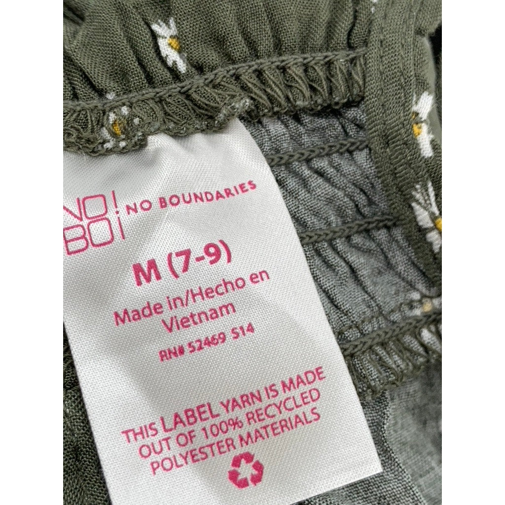 NO BOUNDARIES Juniors' Green Ditsy Floral Tank Top SZ M (7-9)