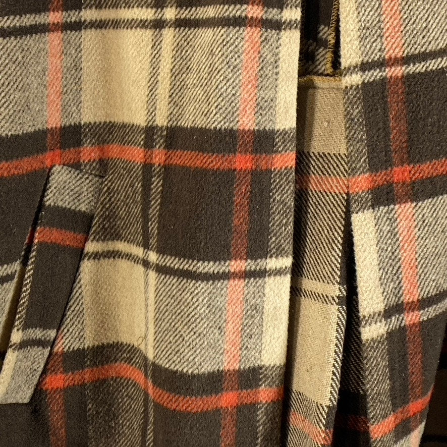 COCO + CARMEN Women's Hooded Brown Plaid Toggle Poncho Ruana OS