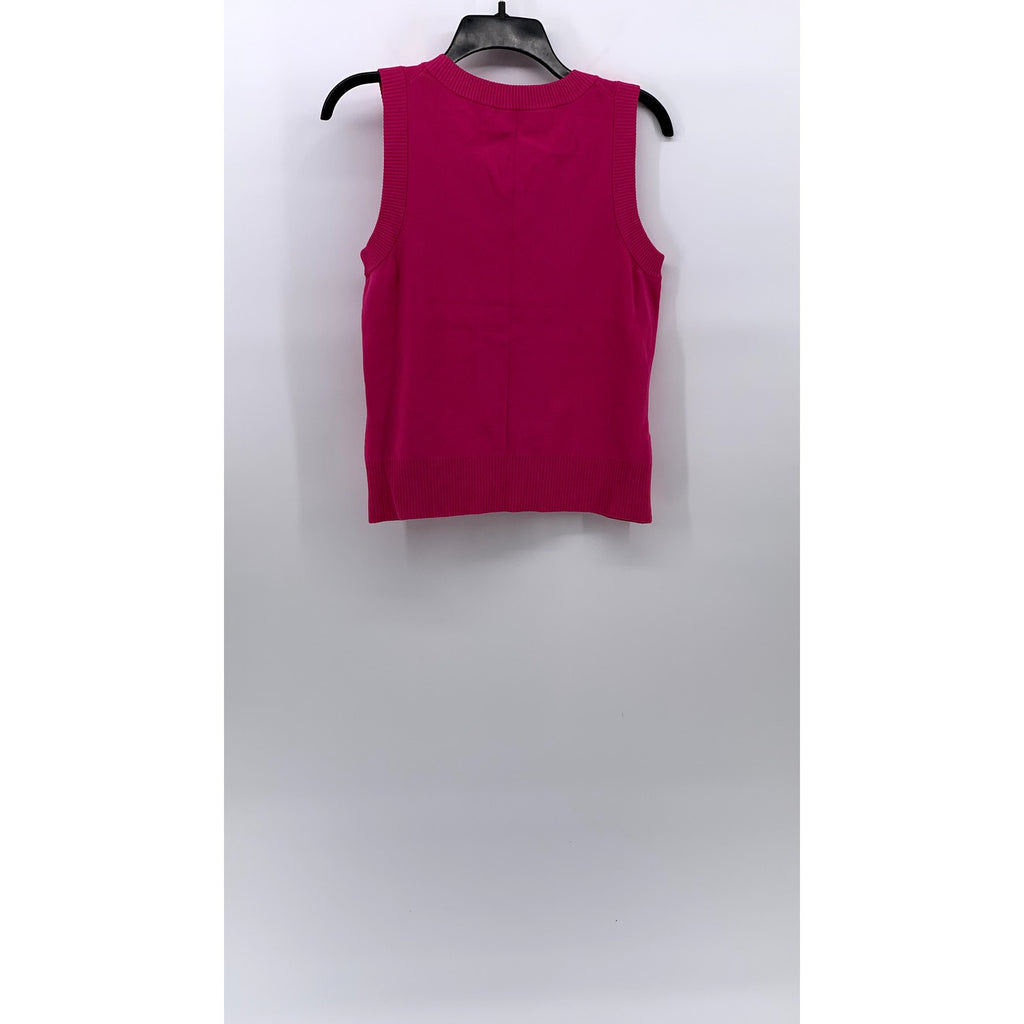 CABLE & GUAGE Women's Petite Fuchsia Pink Ribbed Crewneck Tank Top SZ PM