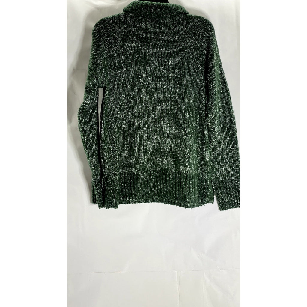BANANA REPUBLIC Women's Dark Green Knit Mock-Neck Oversized Pullover Sweater SZS