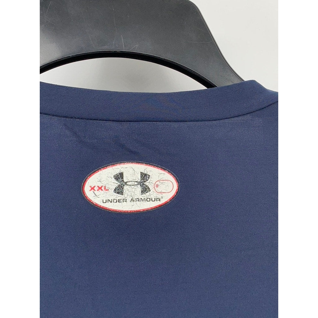 UNDER ARMOUR Men’s Navy Compression Crewneck Long Sleeve T-Shirt SZ 2XL
