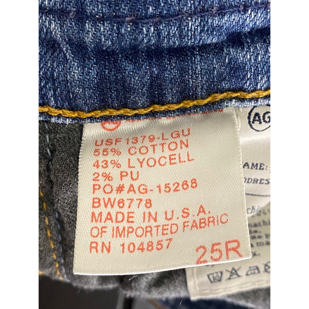 ADRIANO GOLDSCHEID Women's Dark Blue Denim Farrah High-Rise Skinny Jean SZ 25