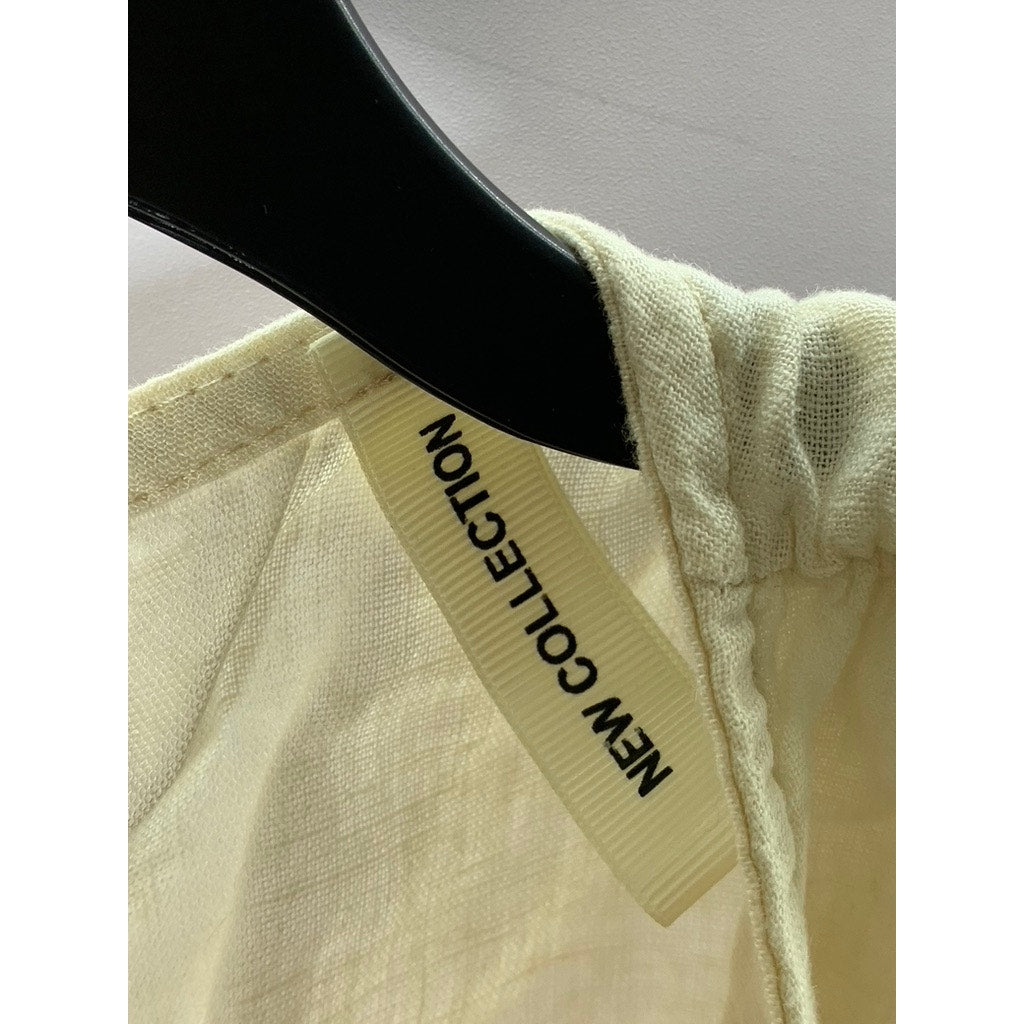 NEW COLLECTION Women's Cream Side-Tie Crewneck Sleeveless Top SZ S