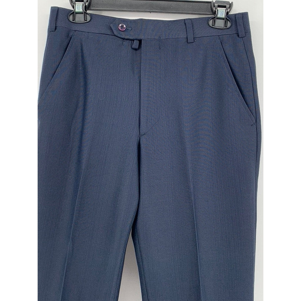 SASSON Men's Navy Flat Front Straight-Leg Pants SZ 29