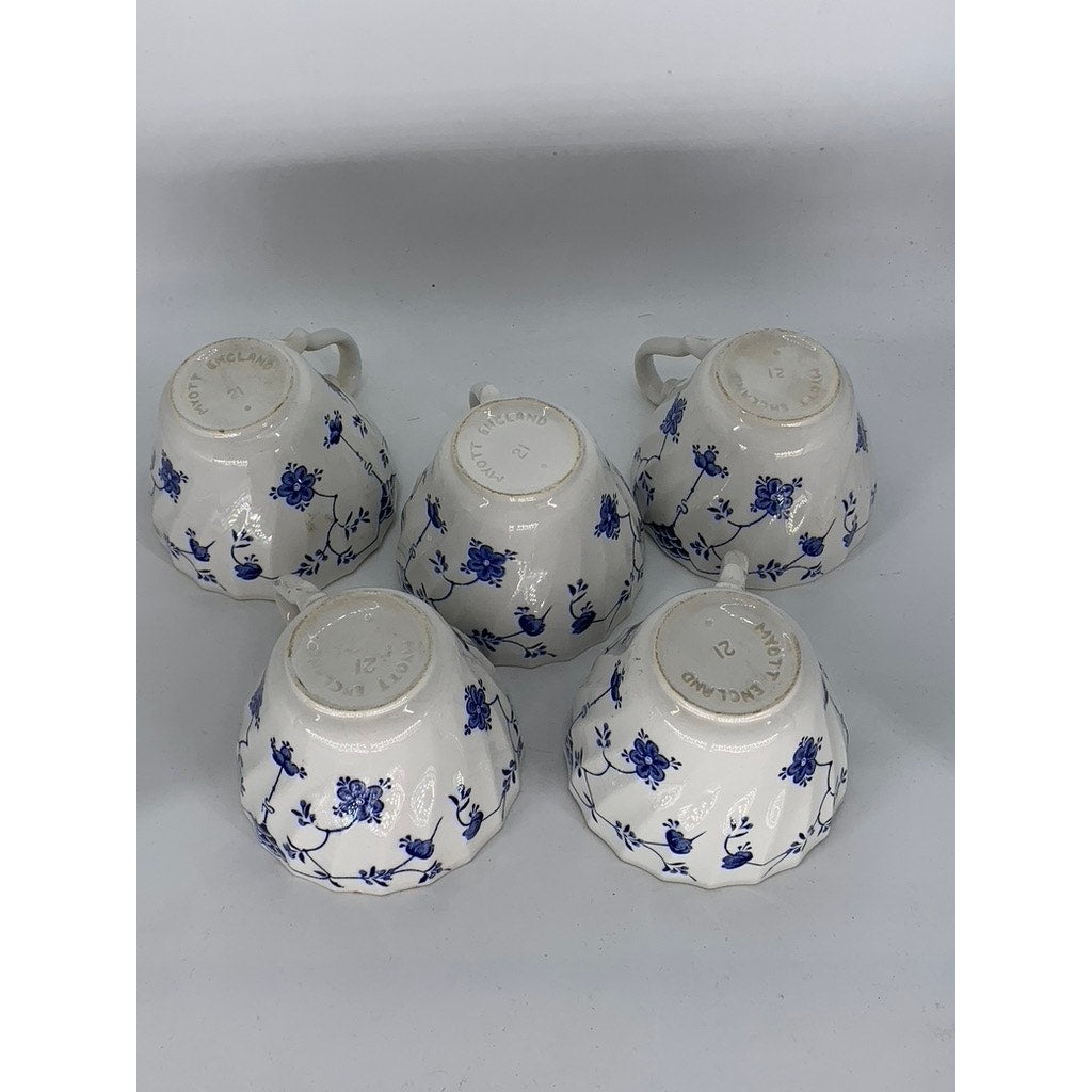 MYOTT FINLANDIA Vintage Swirl Rim Fine Staffordshire Ware 10pc Saucer & Cup