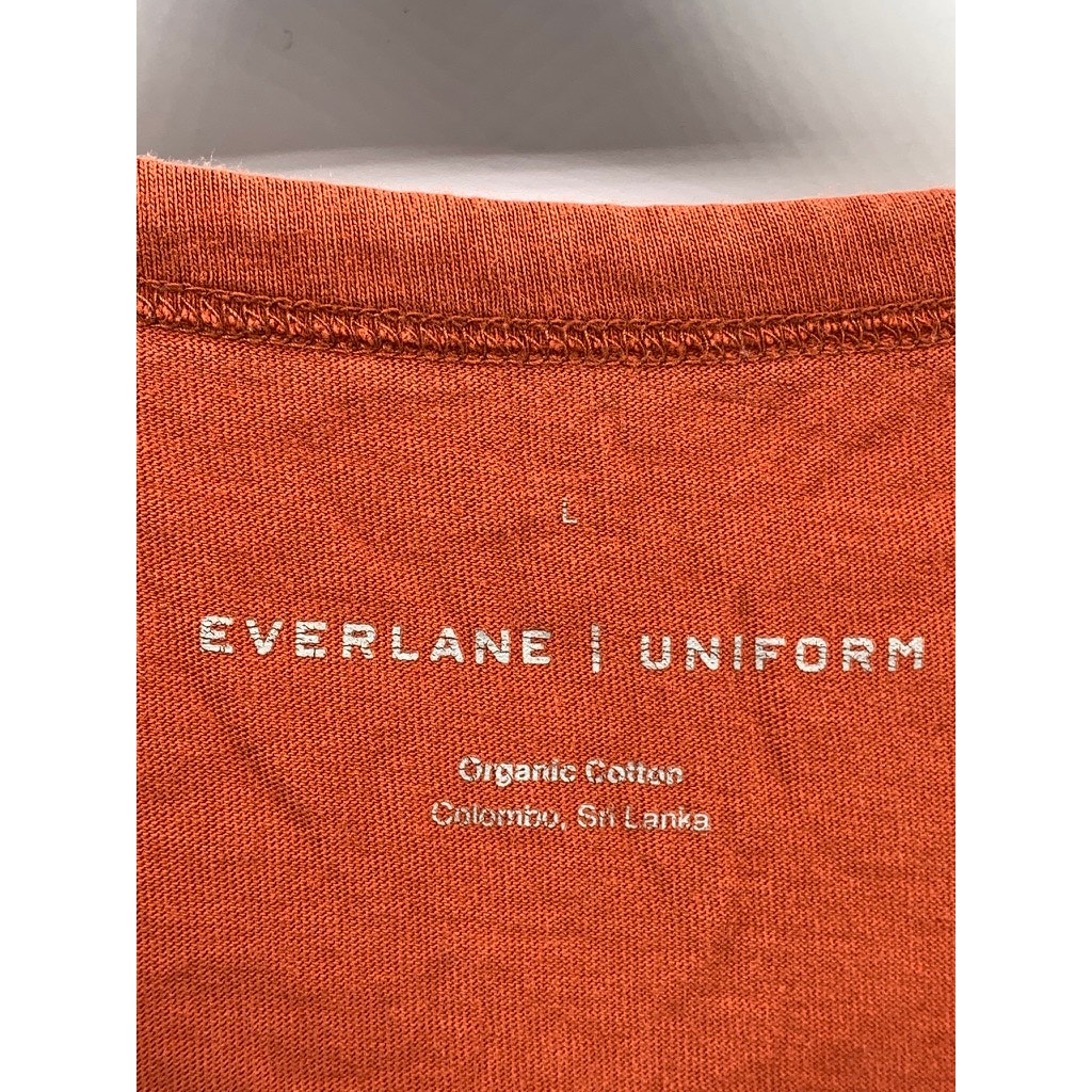 EVERLANE Women's Orange Crewneck Organic Cotton Uniform Tank Top SZ L