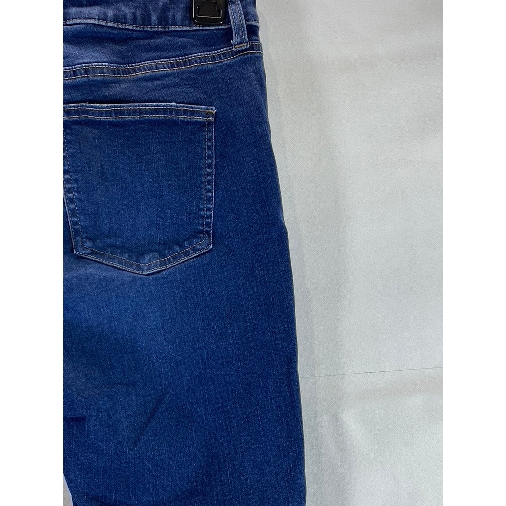 UNIQLO JEANS Women's Blue Denim Ultra Stretch Distressed Hem Skinny Jeans SZ 27