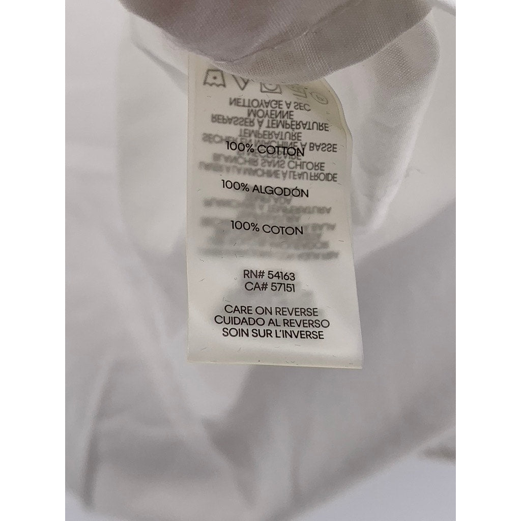 CALVIN KLEIN Women’s White Solid Button-Up Short Sleeve Oversized Top SZ XS