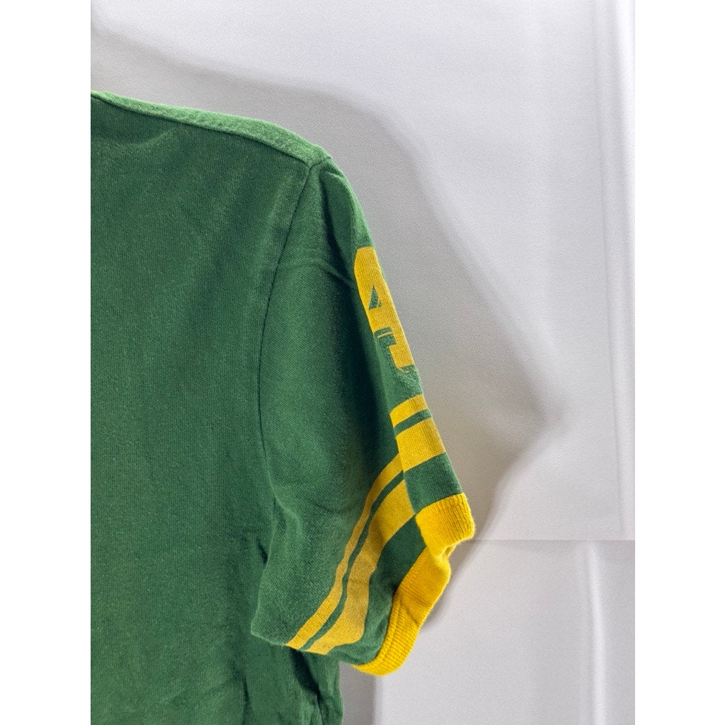 OLD NAVY Women's Green/Yellow #4 Crewneck Short Sleeve Top SZ M