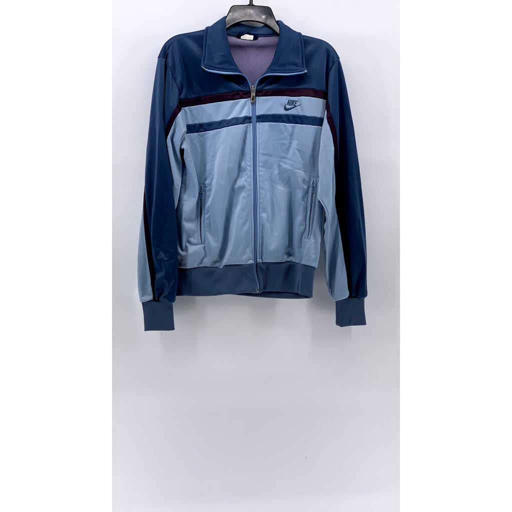 NIKE Men's Vintage 80's Blue Stand Collar Long Sleeve Zip-Up Track Jacket SZ M