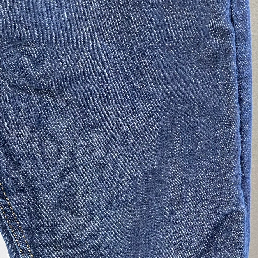 ZARA Women's Dark Blue Denim Mid-Rise Straight-Leg Five-Pocket Jeans SZ 8