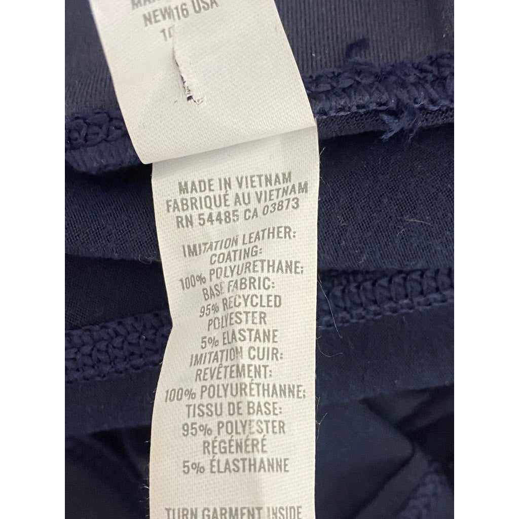 OFFLINE By AERIE Women's Blue Solid Faux-Leather High-Rise Fitted Leggings SZ M