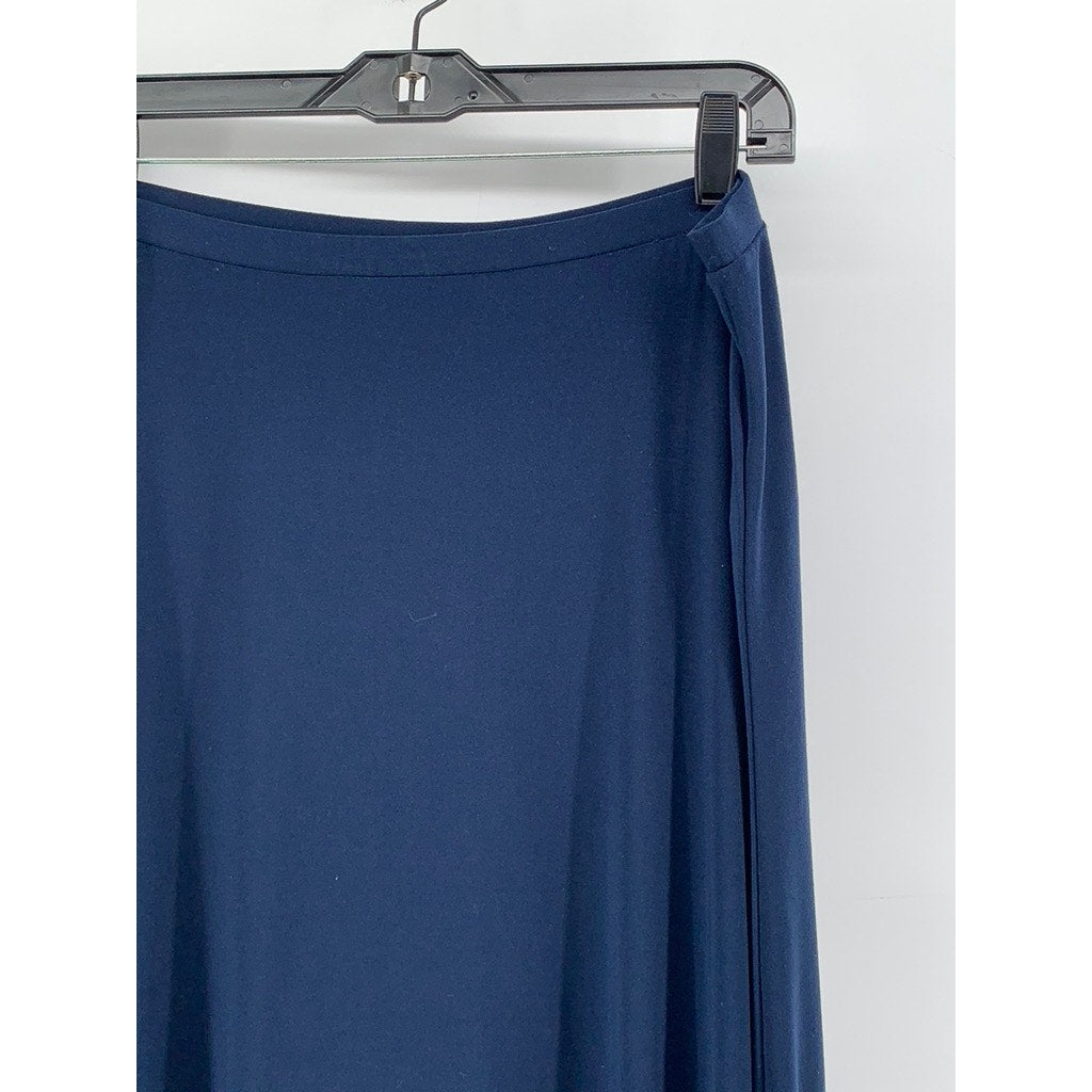 CHAPS Women's Navy Solid Pull-On Maxi Skirt SZ L
