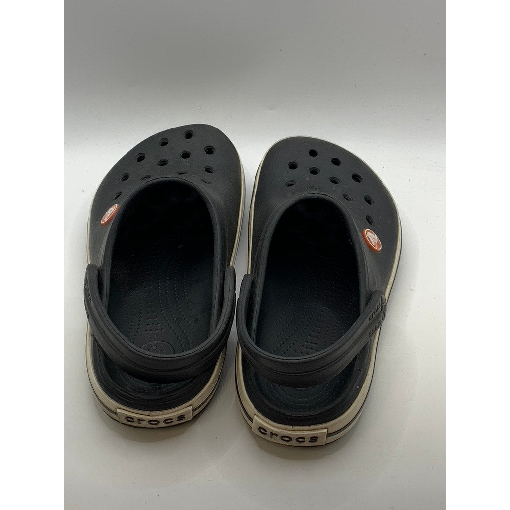 CROCS Baby Black-White Crocband Classic Shoes SZ J2