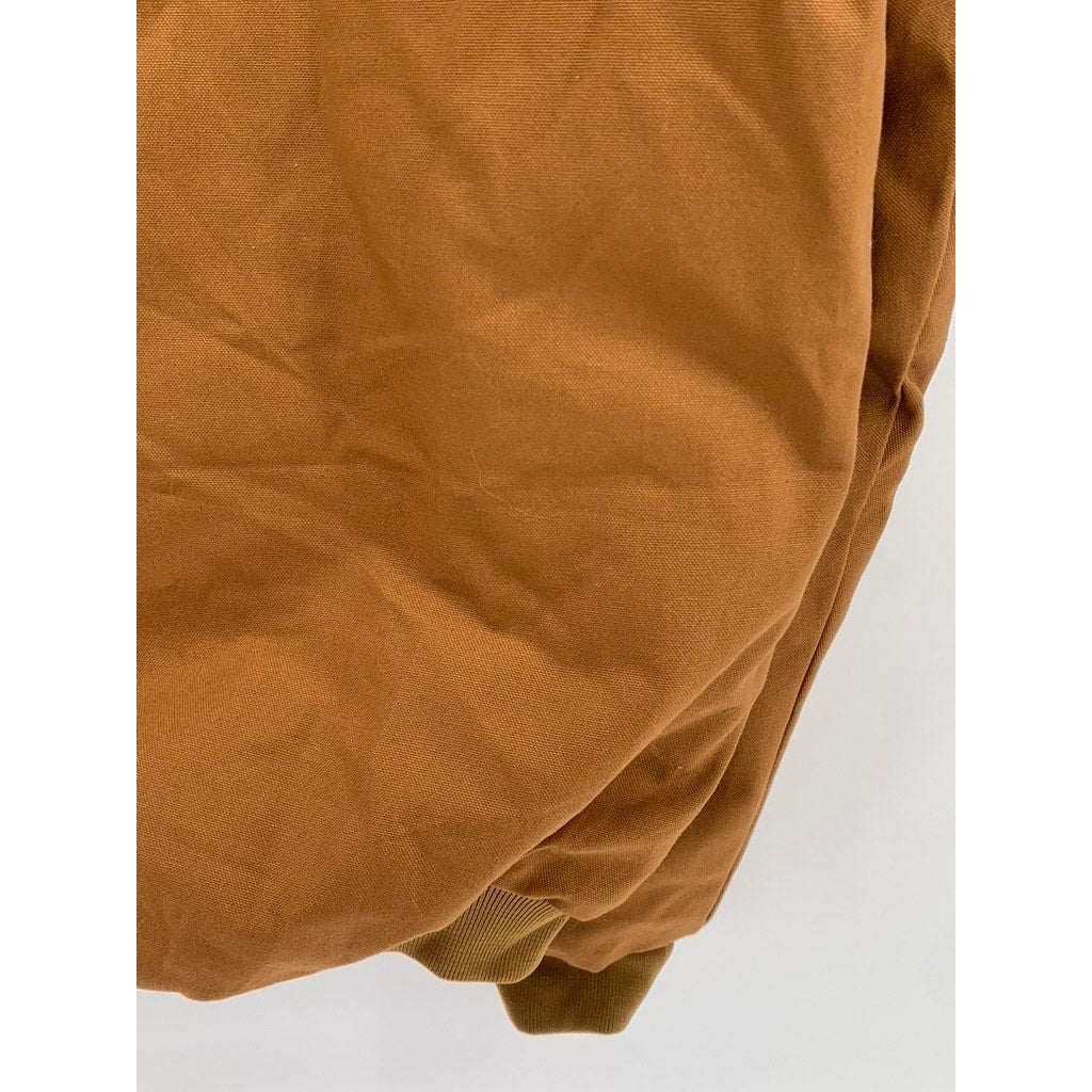 ASW Men's Tall Tan Sheet Metal Circle Patch Hooded Zip-Up Jacket SZ 3XL-T