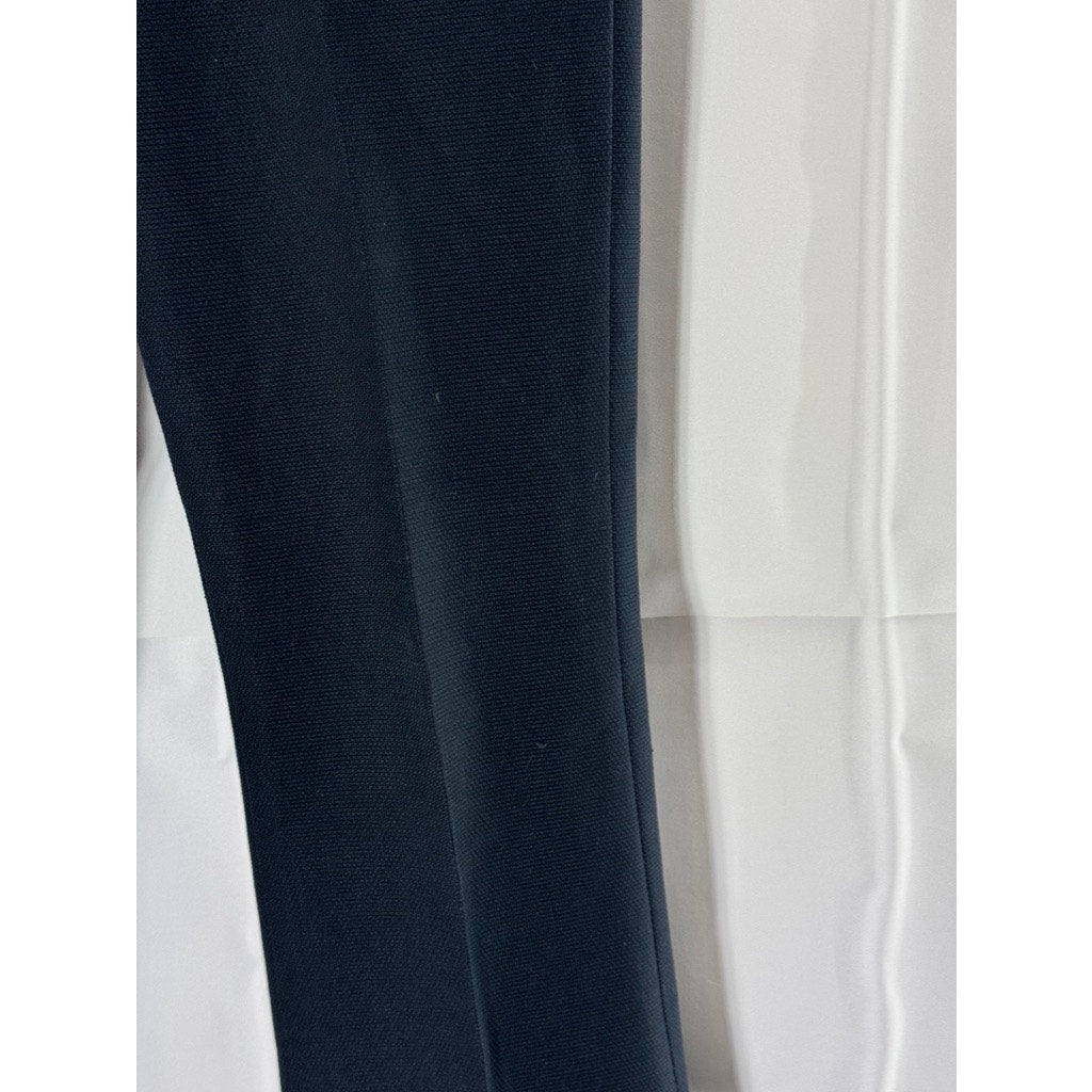 FARAH Women's Navy textured Straight-Leg Pants SZ M