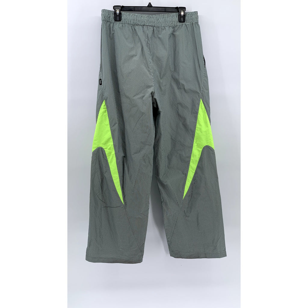 FMADM Women's Green Rectangle Print Pull-On Relaxed Fit Straight Leg Pants SZ XL