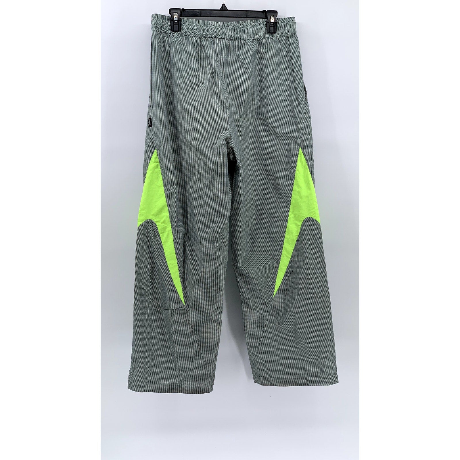FMADM Women's Green Rectangle Print Pull-On Relaxed Fit Straight Leg Pants SZ XL