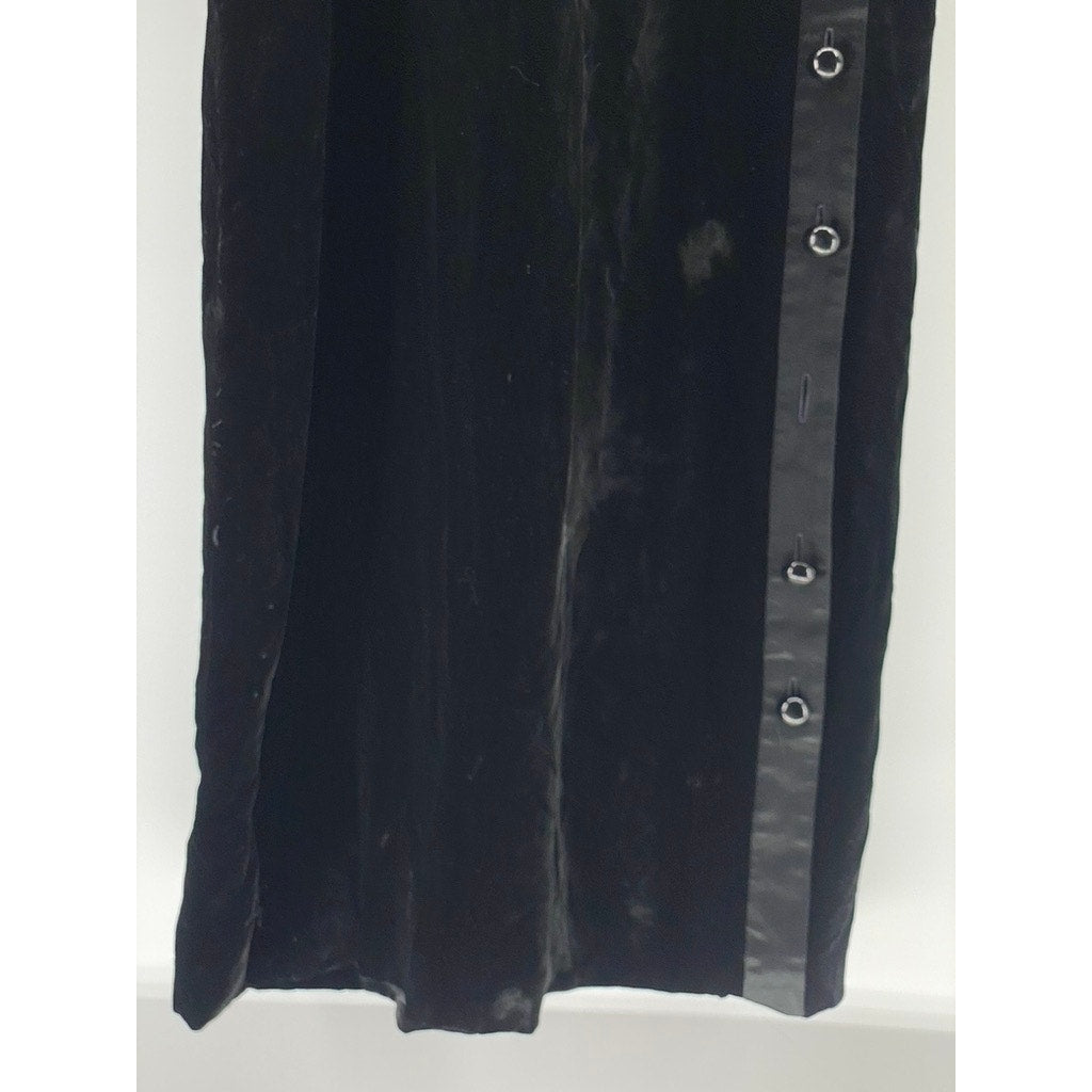 VALENTINO BOUTIQUE Women's Vintage Rare Black Velvet Offset Button-Down Gown SZ6