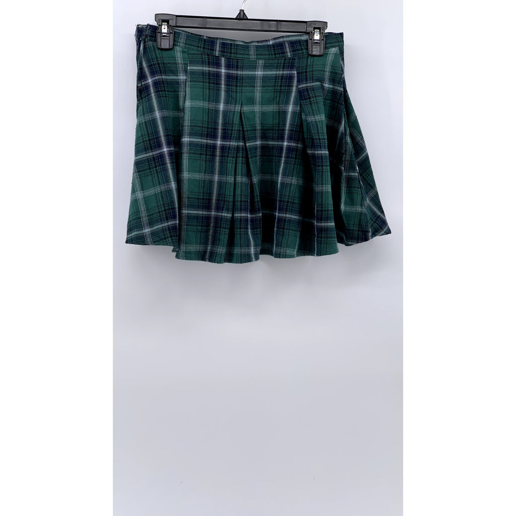 SO GOODS FOR LIFE Women's Black-Green Plaid Mini Skirt SZ 9