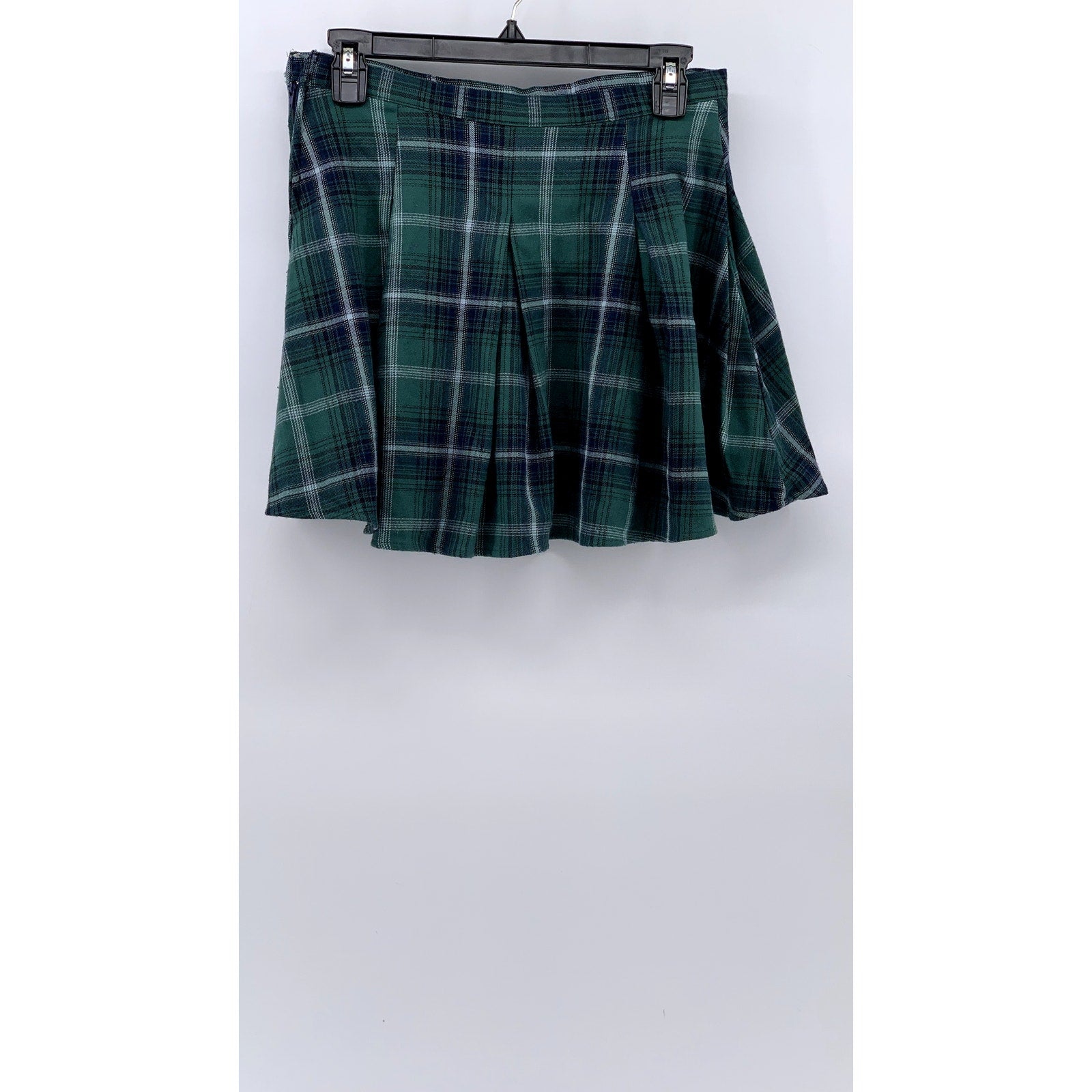 SO GOODS FOR LIFE Women's Black-Green Plaid Mini Skirt SZ 9