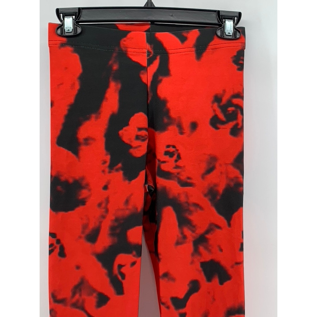 ART OF WHERE Women's Red-Black Printed Ankle Leggings SZ S