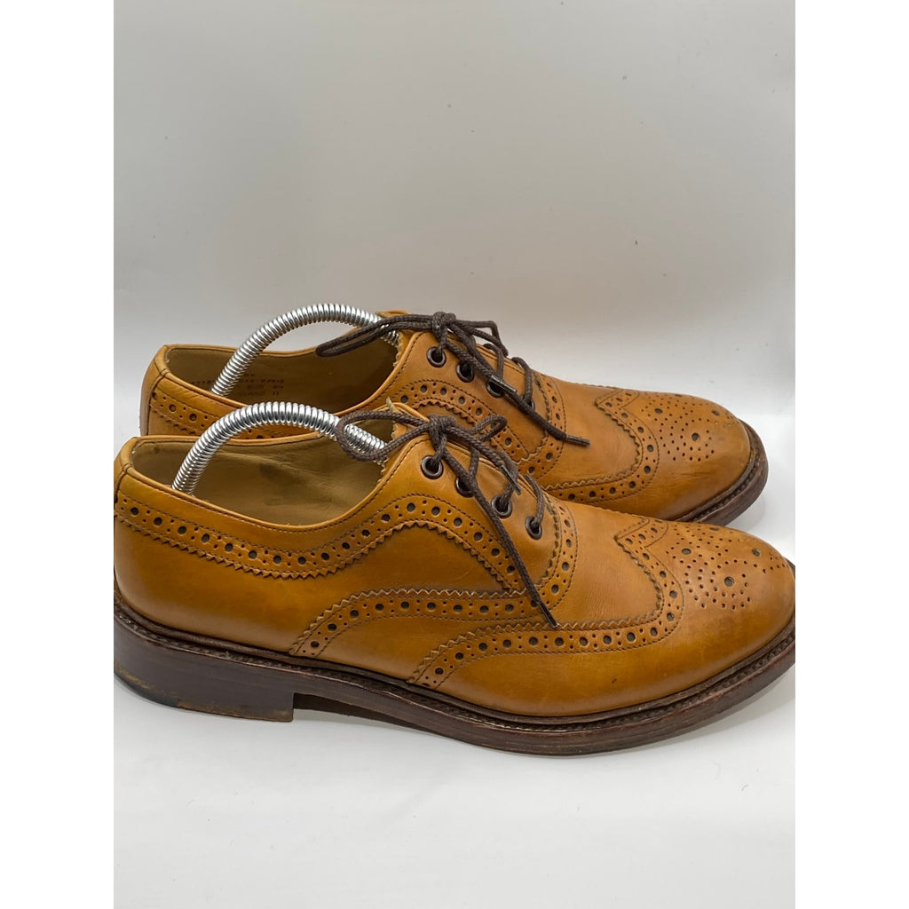 LOAKE 1880 Men's Brown Leather Ashby Wingtip Lace-Up Oxford Shoes SZ 8.5