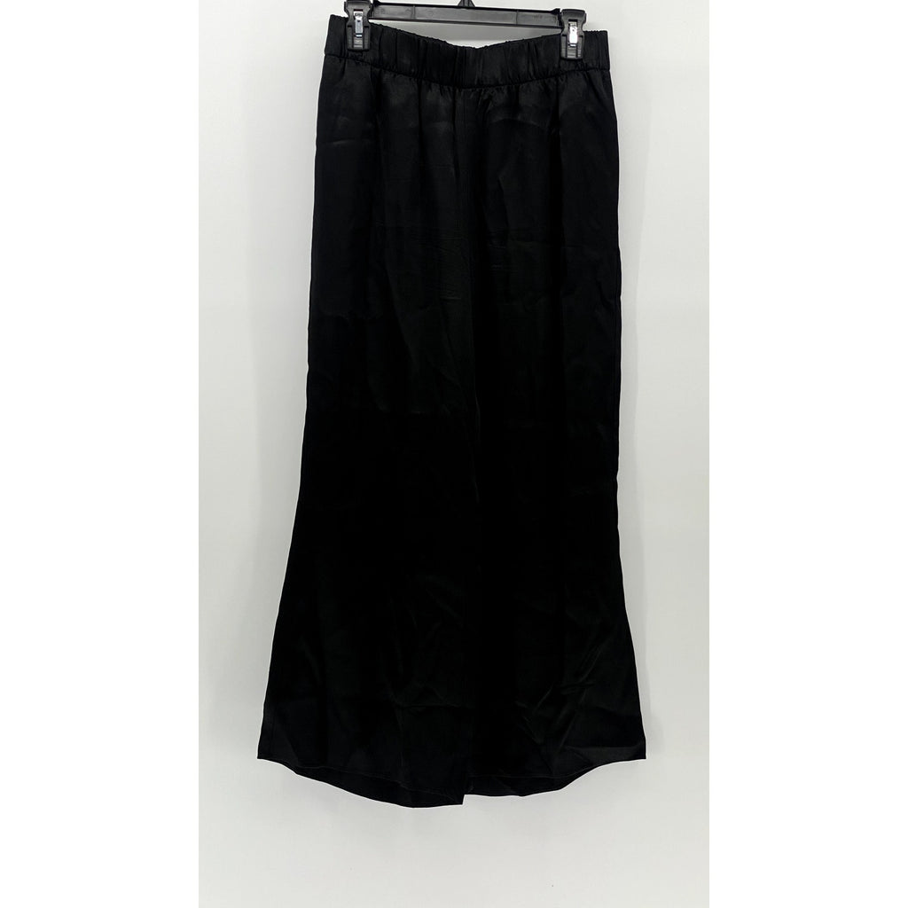 J.CREW Women's Black Astrid Elastic-Waist Relaxed-Fit Wide-Leg Pant SZ 6