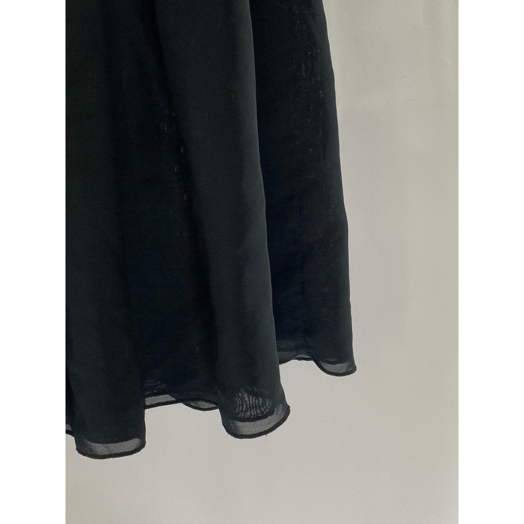 CHIFFON By AMERICAN APPAREL Women's Navy Sheer Elastic Waist Mini Skirt SZ M/L