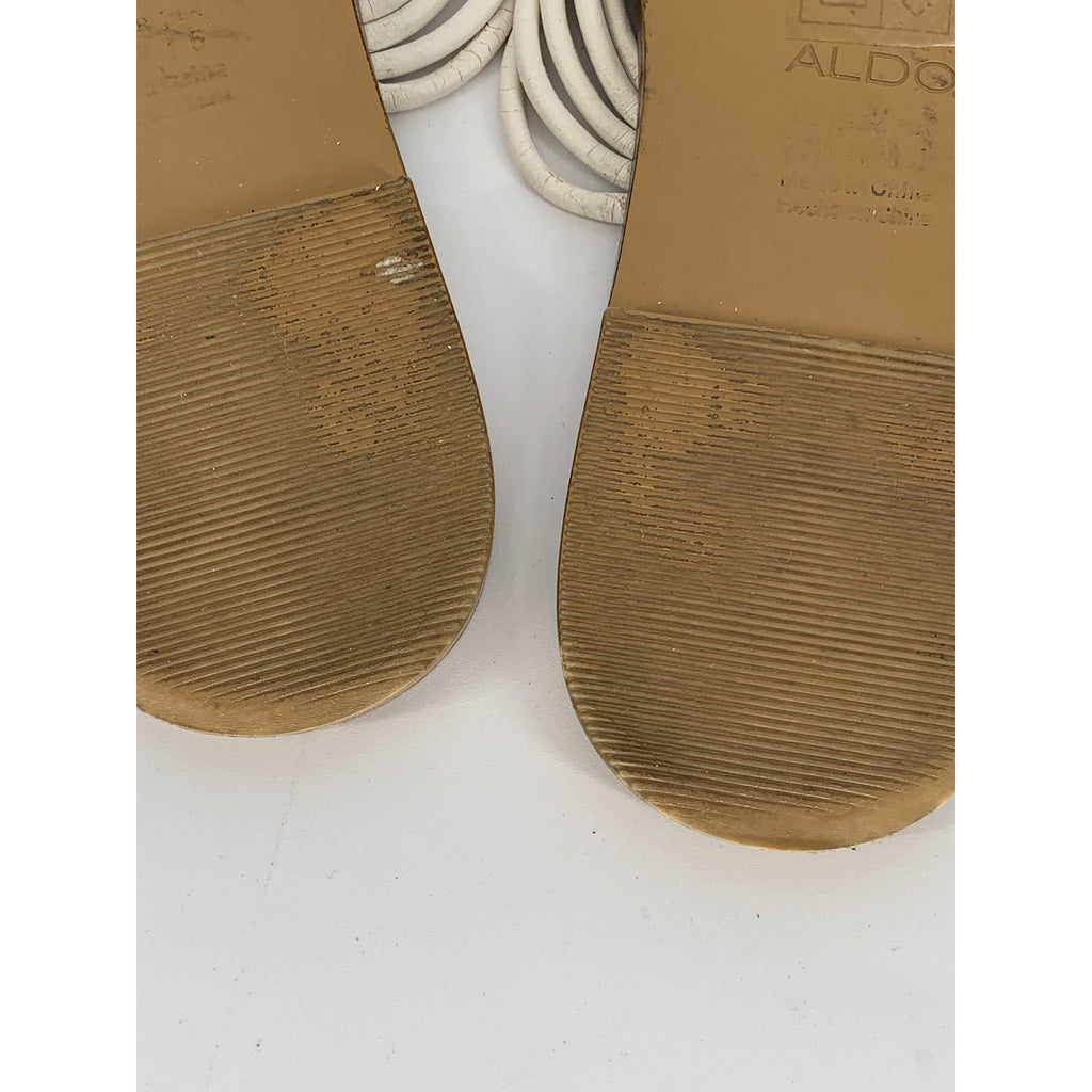 ALDO Women's White Slip-On Thong Sandals SZ 7.5