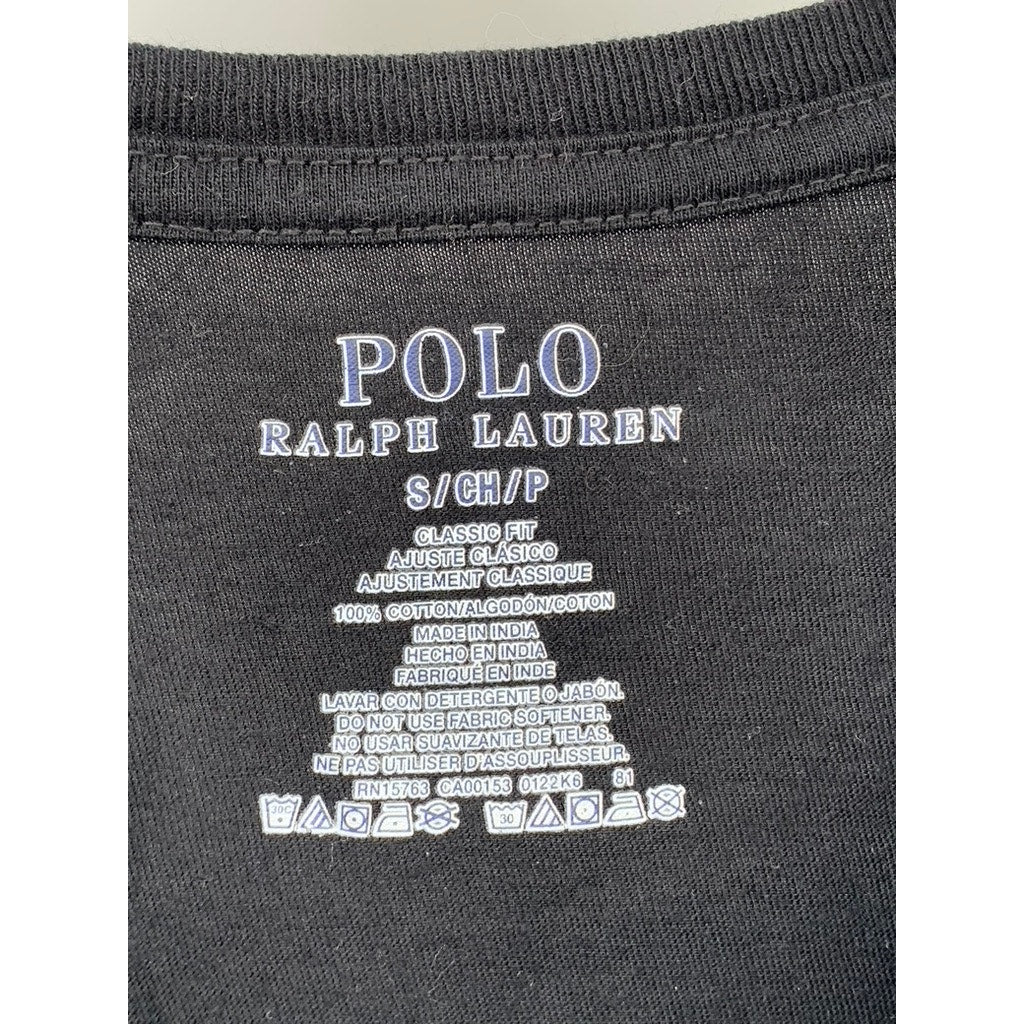 POLO RALPH LAUREN Men’s Black Classic-Fit Crewneck Short Sleeve T-Shirt SZ S