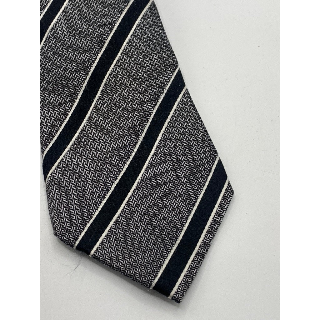 BANANA REPUBLIC Men’s Charcoal-Black Striped Silk Tie SZ OS