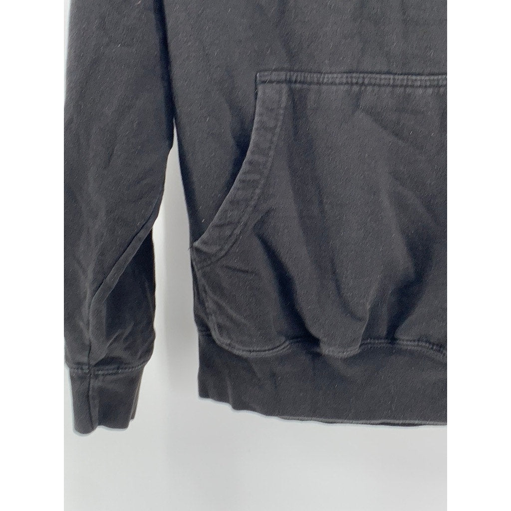 OFFICIAL Men's Washed Black Printed Casual Hoodie SZ S