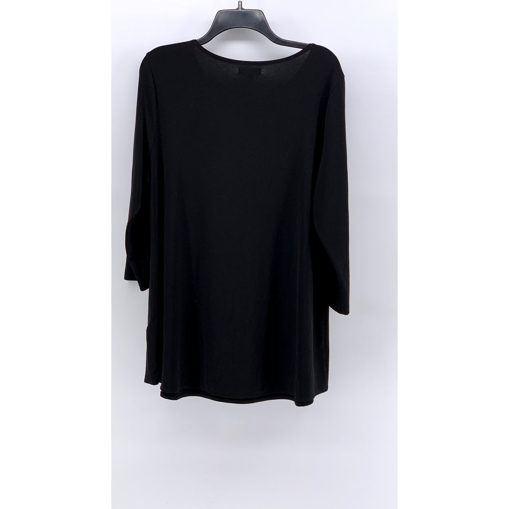ALFANI Women's Black Cutout Long Sleeve Top SZ XL