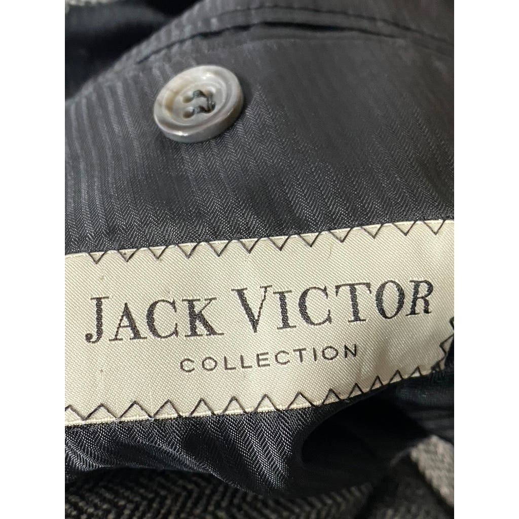 JACK VICTOR COLLECTION Men's Gray Muirwood Wool Two-Button Suit Jacket SZ 46R