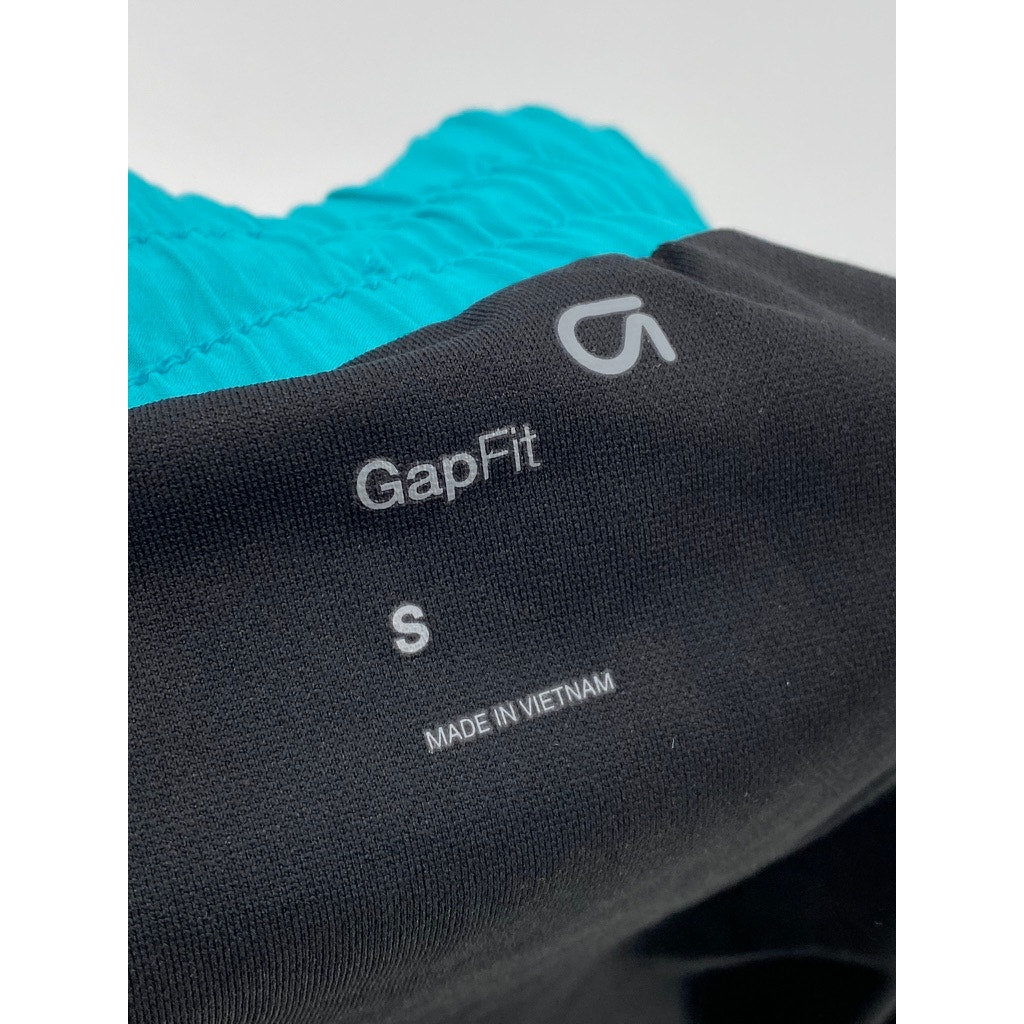 GAP Women's Blue-Black Trim Elastic Waist GapFit Pull-On Running Shorts SZ S