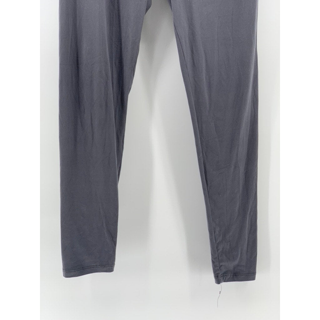 UNBRANDED Women's Gray Solid High-Rise Casual Pull-On Leggings SZ L/XL