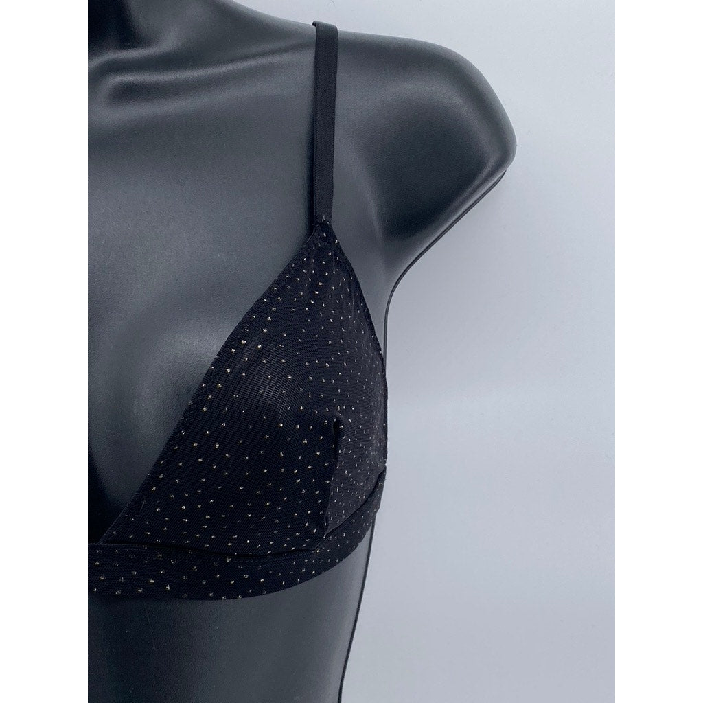 SECRET POSESSIONS Women’s Black MicroDot Adjustable Strap Bra SZ L