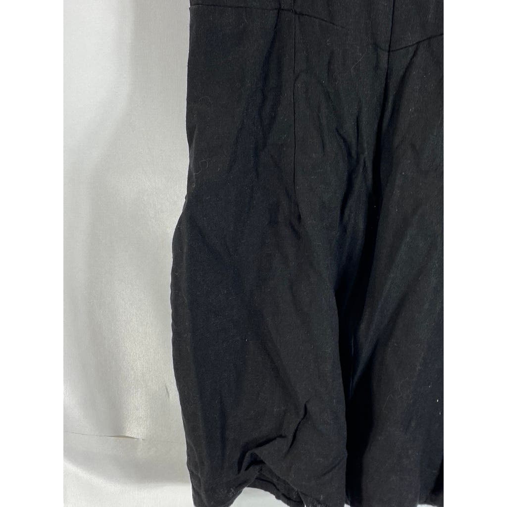 KENDALL & KYLIE Women's Black Solid V-Neck Adjustable Strap Mini Dress SZ S