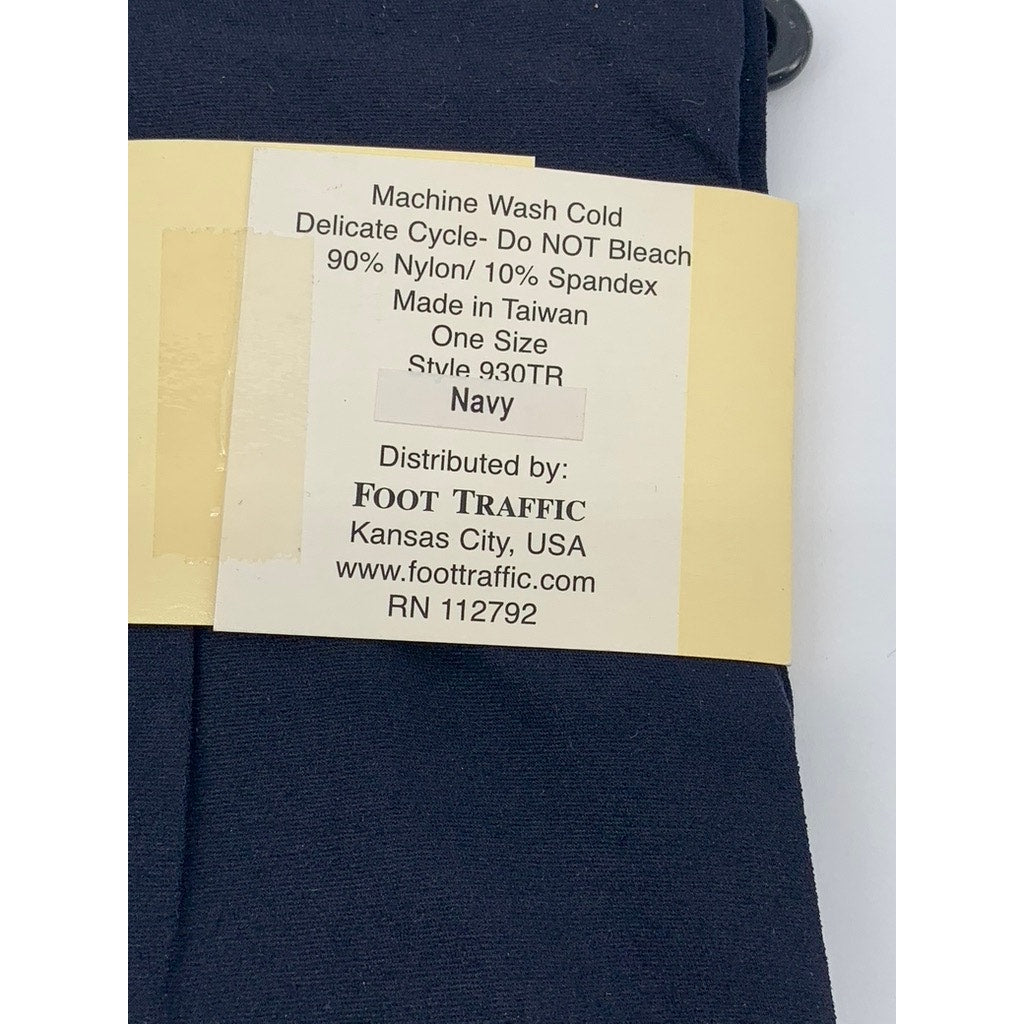 FOOT TRAFFIC Women's Navy Fashion Opaque Trouser Socks SZ OS